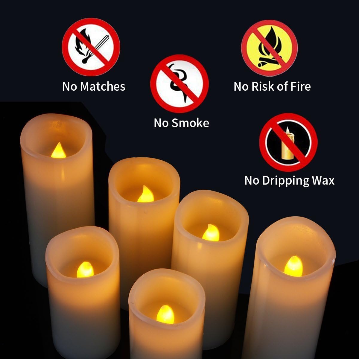 Enpornk Set of 24 Flameless Led Battery Opeated (D2.2'' x H4''5''6'') Waterproof Outdoor Indoor Candles with 10-Key Remotes and Cycling 24 Hours Timer