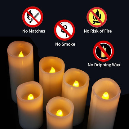 Enpornk Set of 24 Flameless Led Battery Opeated (D2.2'' x H4''5''6'') Waterproof Outdoor Indoor Candles with 10-Key Remotes and Cycling 24 Hours Timer