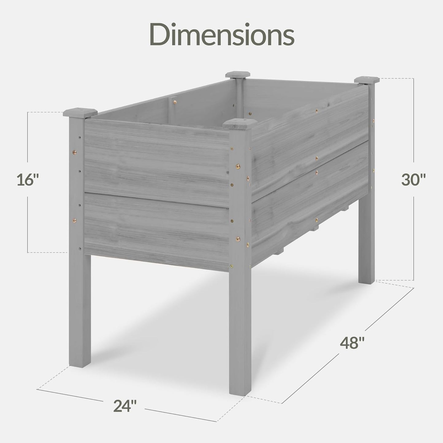 Best Choice Products 72x24x30in Raised Garden Bed, Elevated Wood Planter Box Stand for Backyard, Patio, Balcony w/Divider Panel, 6 Legs, 300lb Capacity - Natural
