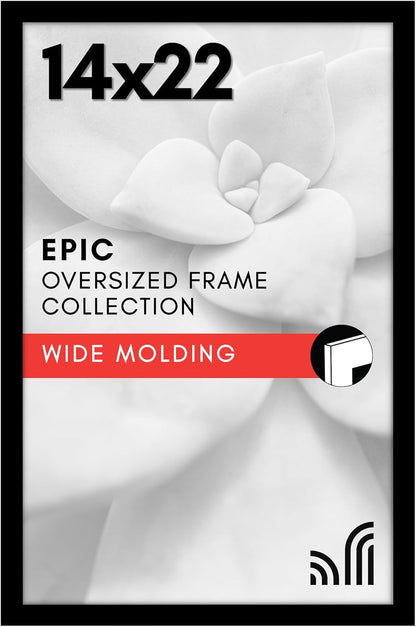 Americanflat 16x20 Picture Frame with Polished Plexiglass - Black Picture Frame - Wide Photo Frames Made of Engineered Wood for Vertical or Horizontal Wall Display - Epic Collection - Black - Colors B