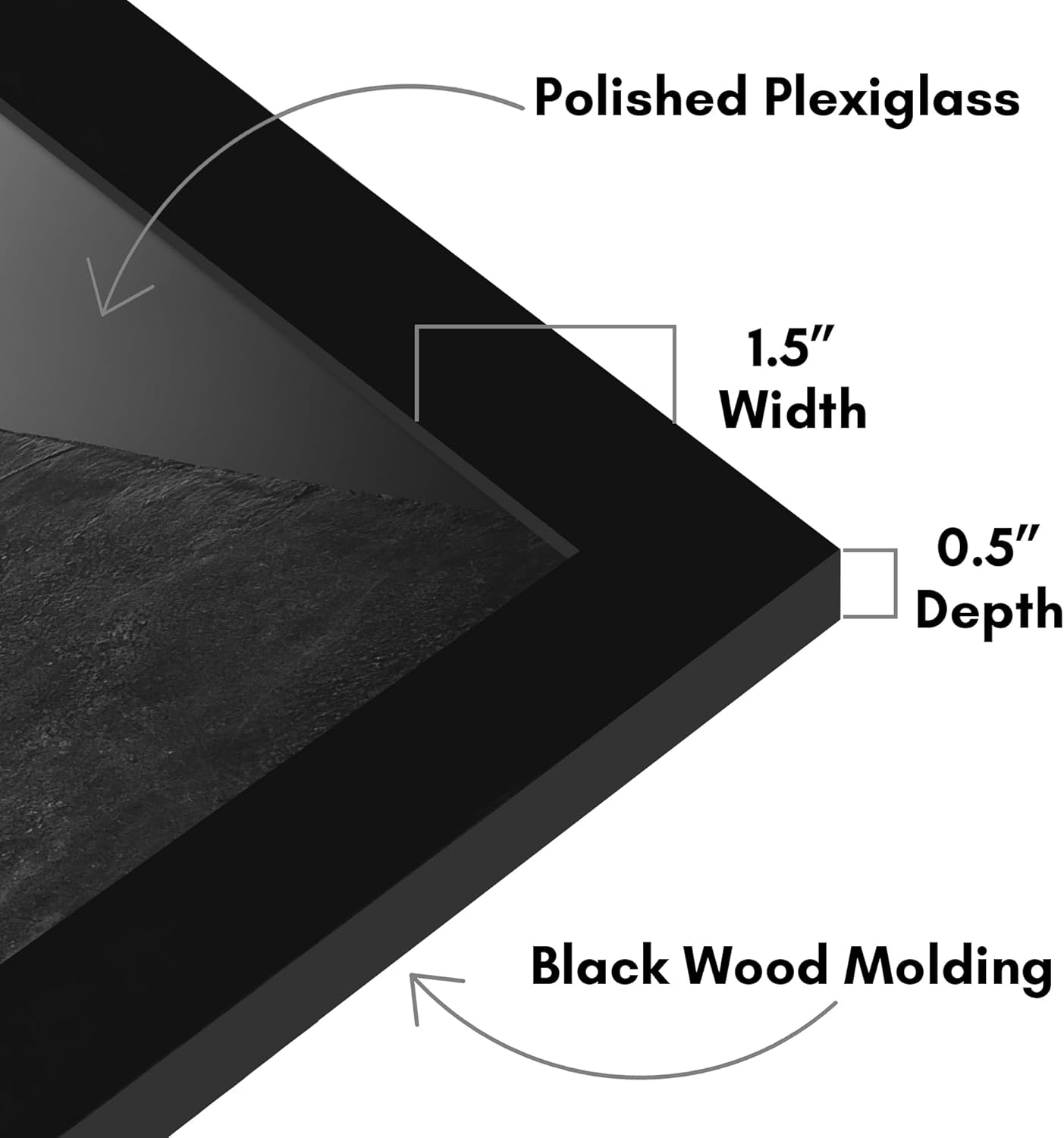 Americanflat 16x20 Picture Frame with Polished Plexiglass - Black Picture Frame - Wide Photo Frames Made of Engineered Wood for Vertical or Horizontal Wall Display - Epic Collection - Black - Colors A