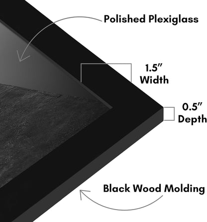 Americanflat 16x20 Picture Frame with Polished Plexiglass - Black Picture Frame - Wide Photo Frames Made of Engineered Wood for Vertical or Horizontal Wall Display - Epic Collection - Black - Colors A