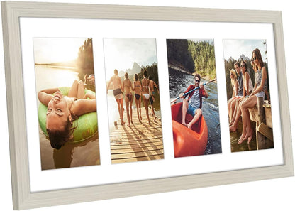 Americanflat 4x6 Collage Picture Frame with Shatter-Resistant Glass - Fits Five 4x6 Photos or Use as One 11x14 Picture Frame - Signature Collection - Collage Frames for Wall Display - Black