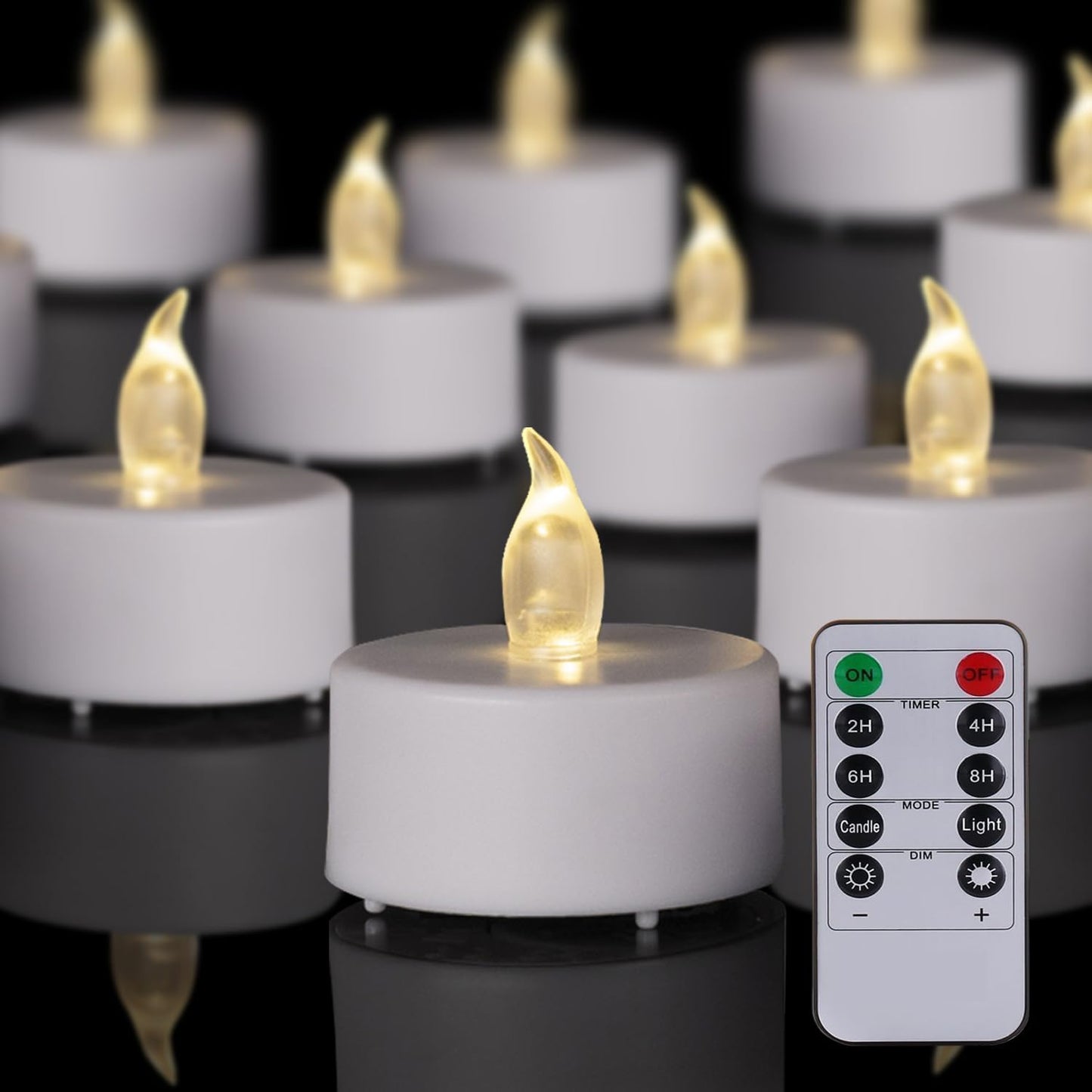 PUNPUBA LED Tea Lights Candles- 24Pack Flameless Candles Realistic and Bright Flickering Long Lasting 200Hours for Holiday Celebration,Party, Home Decoration WarmWhite,Battery Operated