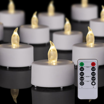 PUNPUBA LED Tea Lights Candles- 24Pack Flameless Candles Realistic and Bright Flickering Long Lasting 200Hours for Holiday Celebration,Party, Home Decoration WarmWhite,Battery Operated
