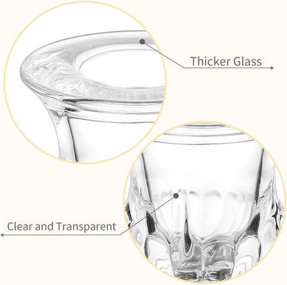 Romadedi Glass Taper Candle Holders - Clear Small Candlestick Holder Bulk, Thicker Glass Candle Sticks Set for Wedding Christmas Party Dining Table Table Centerpiece Decor, 2Pcs