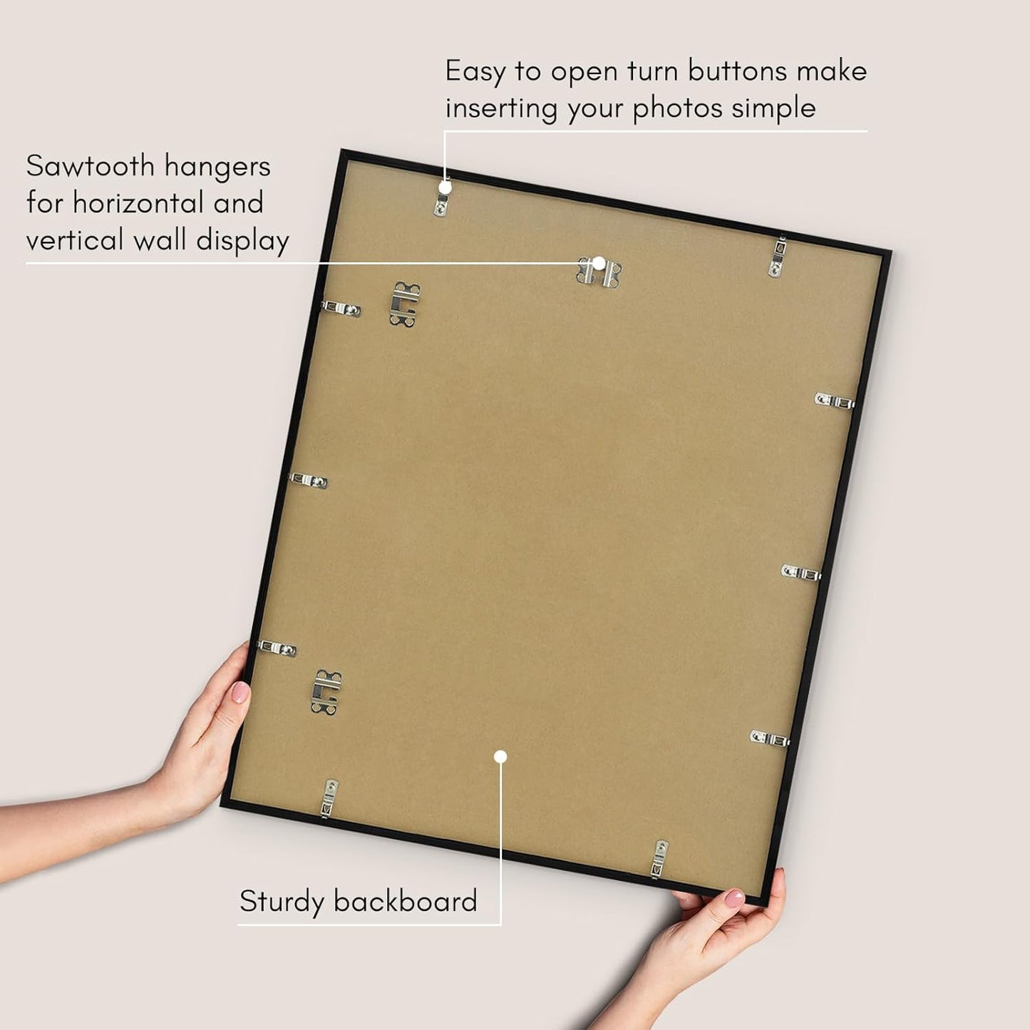 Americanflat 24x36 Poster Frame with Polished Plexiglass - Streamline Collection - Thin Border Picture Frame for Wall Display - Hanging Hardware Included - Black - Colors A