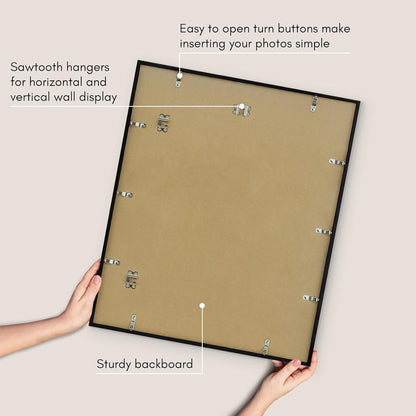 Americanflat 24x36 Poster Frame with Polished Plexiglass - Streamline Collection - Thin Border Picture Frame for Wall Display - Hanging Hardware Included - Black - Colors A