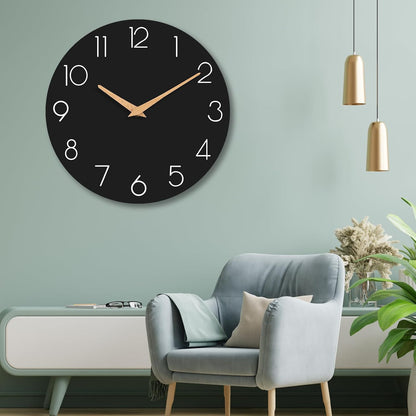 cicininc Wall Clock, Gray Silent Non-Ticking, Decorative Battery Operated Wall Clocks for Bedroom, Kitchen, Home, Office, School, Hotel (8 Inch)