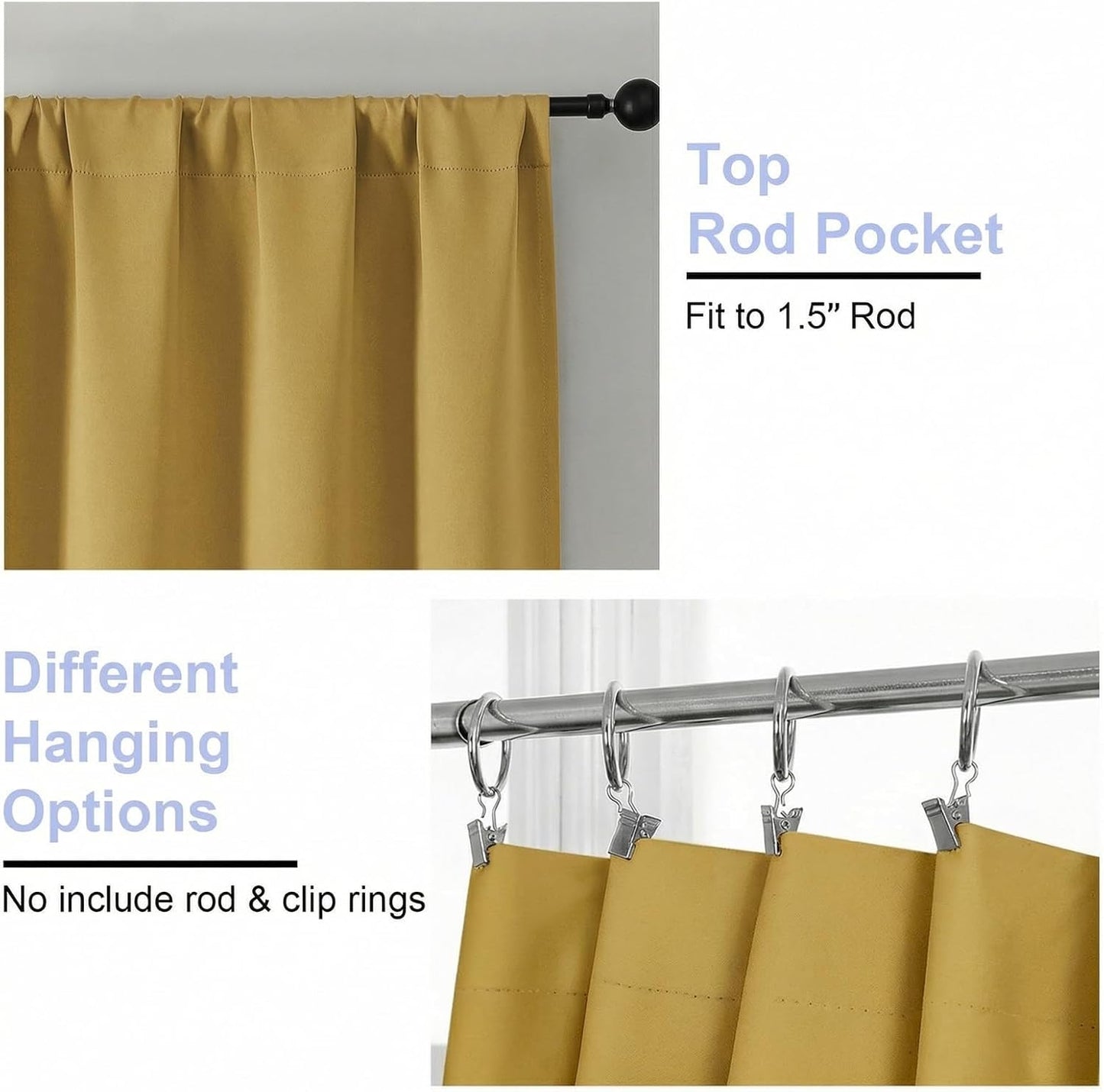 Simplebrand Ava Sage Green Blackout Curtains for Bedroom 63 Inch Length 2 Panels Set, Solid Thermal Insulated Energy Saving Rod Pocket Window Treatment Curtains Blackout Drapes, W40 x L63 Inch, Sage - Colors C