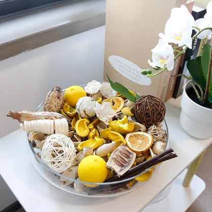 Qingbei Rina Spring Potpourri Bags,Lemon/Citrus/Thyme Potpourris Bowl Filler,Yellow Decorative Pot pourri Dried Flowers,Home Fragrance Sachet, Vase Fillers(20 oz)