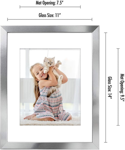 Americanflat 8x10 Picture Frame with Shatter-Resistant Glass - Use as 5x7 Frame with Mat or Display 8x10 Photo Without Mat - Signature Collection - Picture Frames for Tabletop and Wall Display - Black