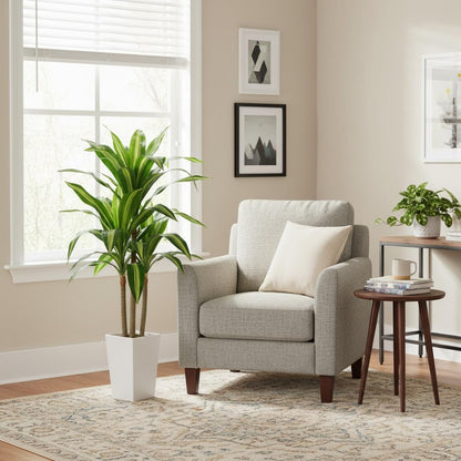 Aveyas 7ft Artificial Olive Tree for Home Decor, 7 Feet Large Faux Plant Fake Skinny Silk Trees with Pot for Indoor Outdoor House Living Room Office (7 ft Tall Including Raised Pot)