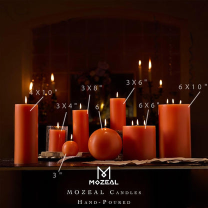 MOZEAL 3" x 4" Hand-Poured Unscented Candle,Dripless Pillar Candle Set of 3,Long Clean Burning,Approx 72 Hours Burn Time,Rustic Country Style,Wedding,Dinner,Christmas and Home Decor,White