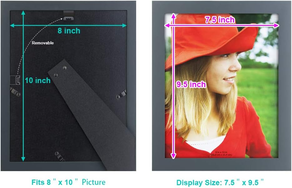 RPJC 5x7 Picture Frames Made of Solid Wood High Definition Glass for Table Top Display and Wall Mounting Photo Frame Black