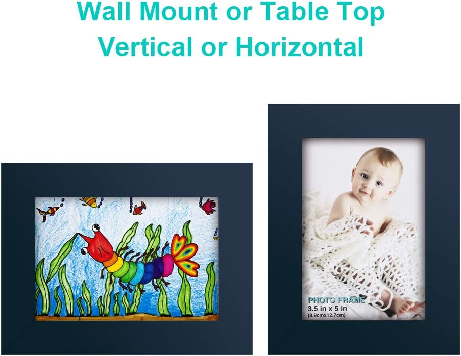 RPJC 5x7 Picture Frames Made of Solid Wood High Definition Glass for Table Top Display and Wall Mounting Photo Frame Black