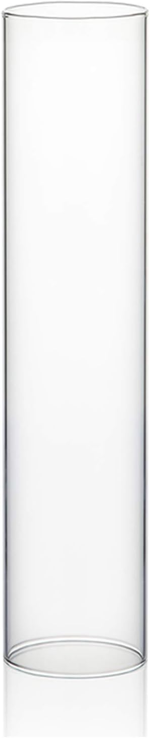 WGVI Hurricane Candle Holder Sleeve, Wide 4", Height 10", Clear Glass Cylinder Candleholder, Chimney Tube, Open Ended Candle Shade, 1 Piece - Colors A
