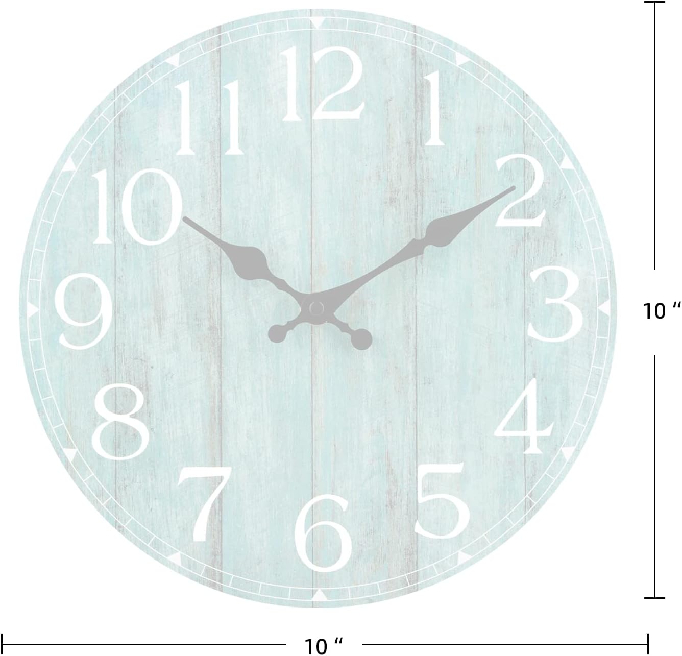 Wall Clock, Rustic Wall Clocks Battery Operated Silent Non Ticking, Country Round Wooden Clocks Farmhous Wall Decorative for Kitchen, Bathroom, Living Room (Gray 8 Inch)