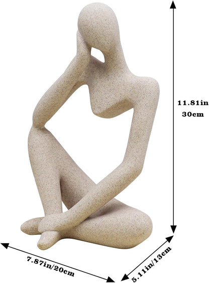 Thinker Statues And Sculptures, Sandstone Resin Thinker Statue Ornaments, Abstract Style Sculptures, Housewarming Gifts, Housewarming Decorations, Living Room Dining Desk Decorations (Right, Small)
