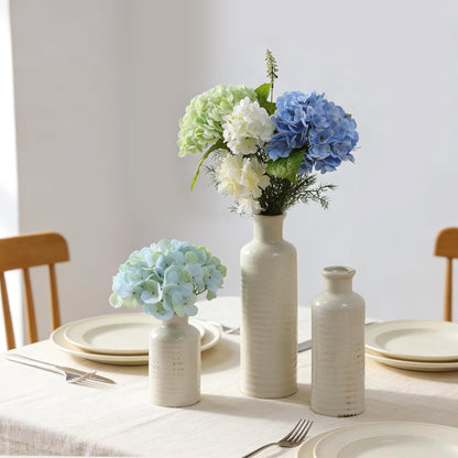 Modern Ceramic Vase Set of 5, Vases Home Decor Rustic Farmhouse Decorative Vase Pottery Vases for Bouquet Pampas Grass Dried Fresh Flowers, Table Living Room Kitchen Bedroom