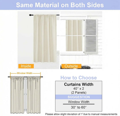 Simplebrand Ava Sage Green Blackout Curtains for Bedroom 63 Inch Length 2 Panels Set, Solid Thermal Insulated Energy Saving Rod Pocket Window Treatment Curtains Blackout Drapes, W40 x L63 Inch, Sage - Colors B