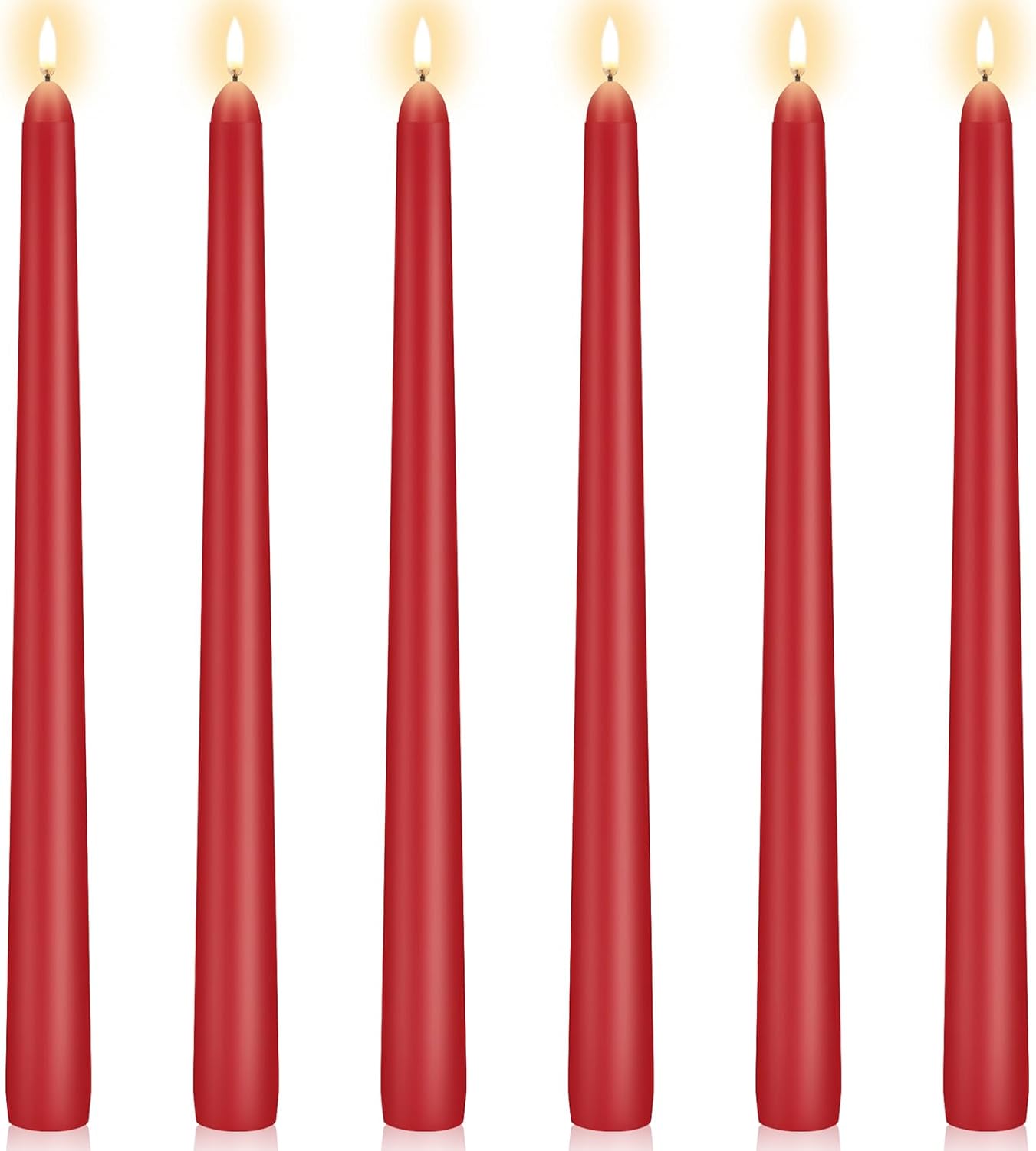 KORCCI Ivory Taper Candles 10 Inch - Set of 6 Long Candles, 8 Hours Long Burning, Smokeless & Unscented & Dripless, for Christmas Holiday Décor, Weddings, Birthdays, Dinner, Rituals (Ivory)