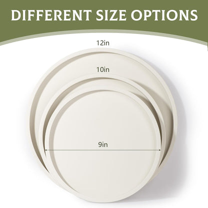 Silicone Bathroom Tray Round Vanity Tray Decorative Soap Holder Kitchen Countertop Organizer Coffee Table Decor for Candle, Perfume, Plant, 9 Inch, Black