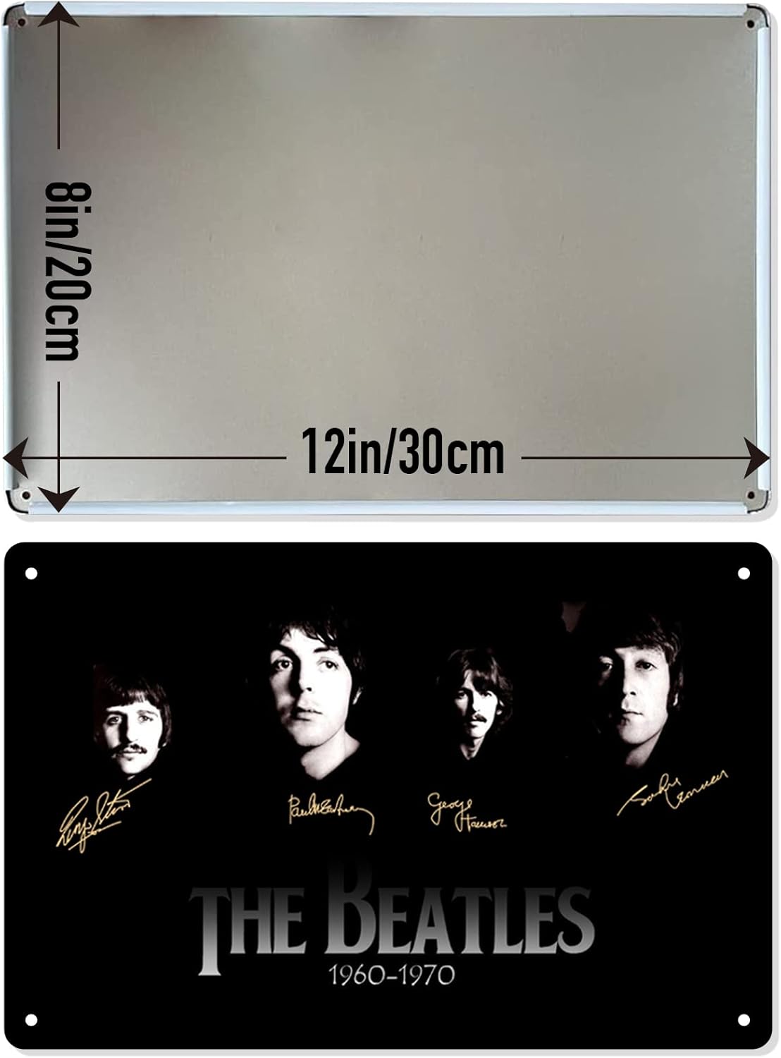 The Beatles Wall Decor - The Beatles Metal Tin Signs,Beatles Retro Art Wall Poster,Beatles Themed Birthday Party Decorations12x8 Inch