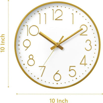 DAXSMY Wall Clock - 8 Inch Silent Non-Ticking Modern 3D Wall Clocks Battery Operated - Decorative Clock for Kitchen, Home Office, Bathroom, Bedroom(Rose Gold)