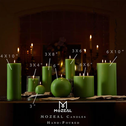 MOZEAL 3" x 4" Hand-Poured Unscented Candle,Dripless Pillar Candle Set of 3,Long Clean Burning,Approx 72 Hours Burn Time,Rustic Country Style,Wedding,Dinner,Christmas and Home Decor,White