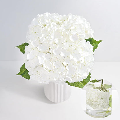 MARTINE MALL 3Pcs 21in Hydrangea Artificial Flowers, Latex Real Touch Hydrangeas Lifelike Large Hydrangea Flowers for Home Decor Party Arrangements Wedding Bouquets Centerpieces (Blue)