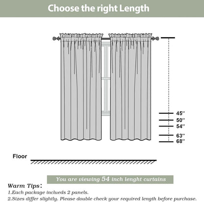 OWENIE Sheer Curtains 84 inches Long 2 Panels Set for Living Room/Bedroom, Rod Pocket Voile Sheer Panel Drapes, White, 2pcs, Each 42" W x 84" L - Colors A