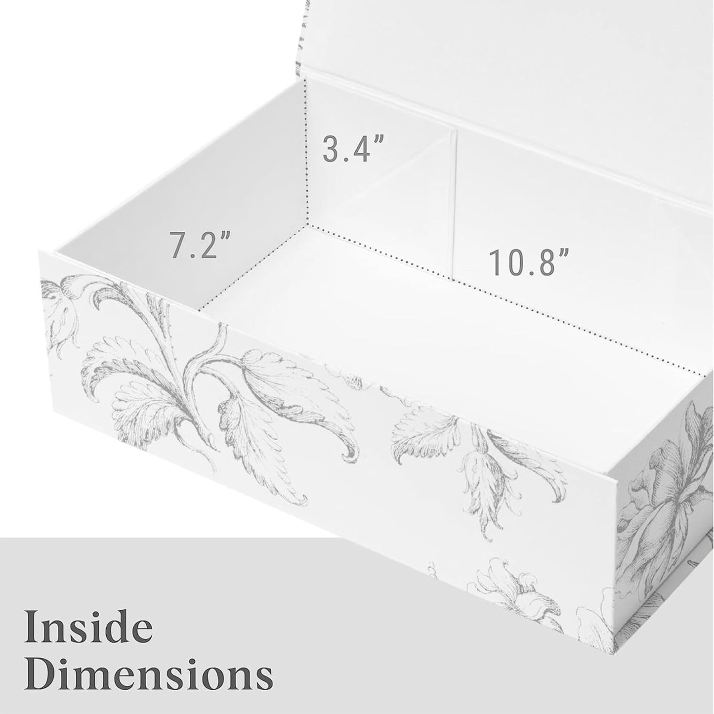 Luxury Keepsake Gift Box | Gold Floral Decorative Boxes with Magnetic Lids for Presents, Wedding Memory Box, and Bridal Gifts. 11.5" x 7.5" x 3.5"
