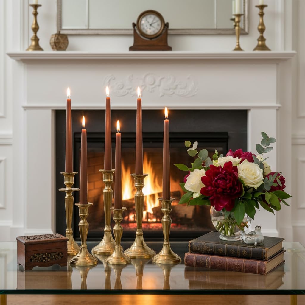 4 Pack White Taper Candles丨Taper Candles 10 Inch Dripless丨Unscented & Smokeless Candlesticks Bulk丨7-8 Hours Long Burning Tall Candles丨Ideal for Christmas Weddings Parties Dinner
