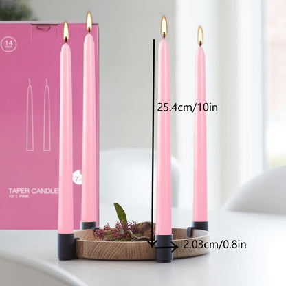 30-Pack 10-Color Taper Candles - 10 Inch Dripless & 10-Hour Burn｜Wedding/Birthday/Home Decor with Premium Wax