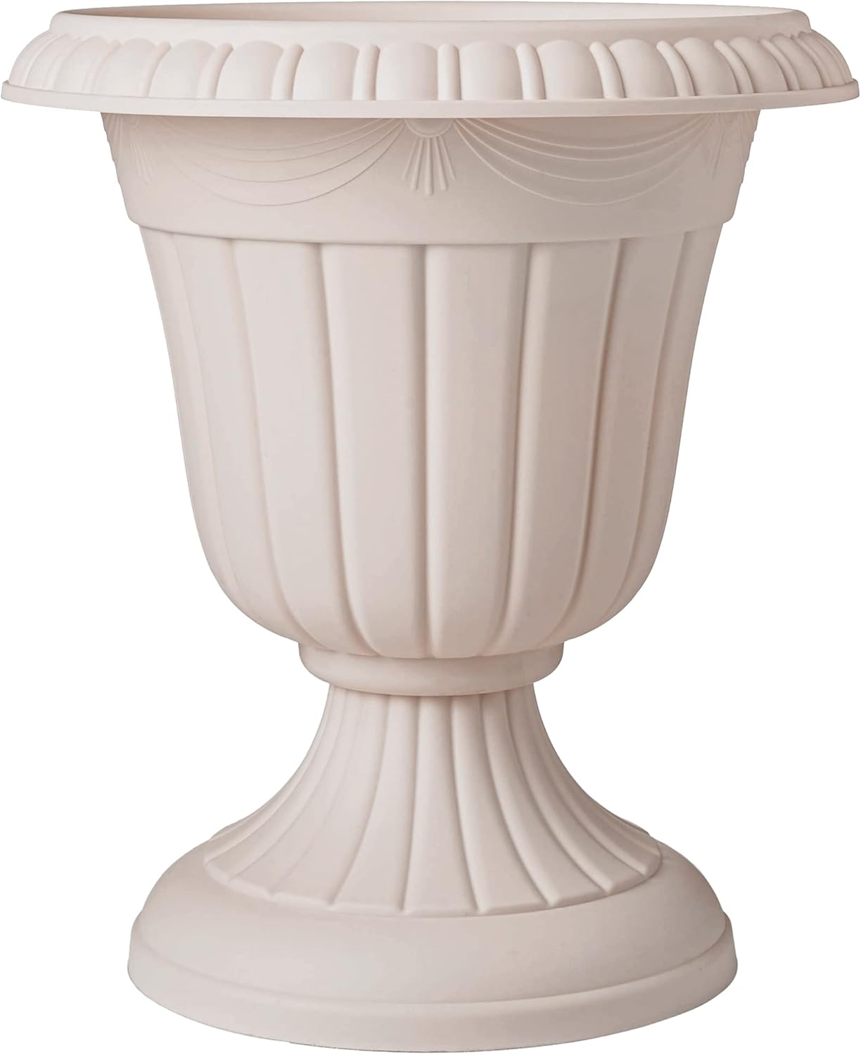 Arcadia Garden Products PL10CP Classic Traditional Plastic Urn Planter Indoor/Outdoor, 15" x 13", Brushed Copper