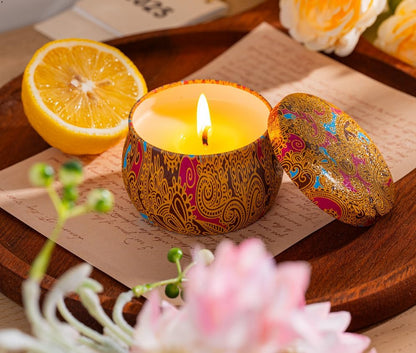 Candles Gift Set for Women, 4 Pack Scented Candles with 8% Essential Oils, 120H Long Lasting Aromatherapy Candles for Home Relaxation