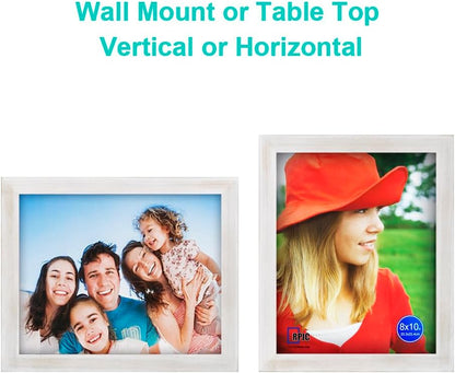 RPJC 5x7 Picture Frames Made of Solid Wood High Definition Glass for Table Top Display and Wall Mounting Photo Frame Black