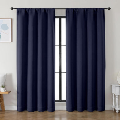 Simplebrand Ava Sage Green Blackout Curtains for Bedroom 63 Inch Length 2 Panels Set, Solid Thermal Insulated Energy Saving Rod Pocket Window Treatment Curtains Blackout Drapes, W40 x L63 Inch, Sage - Colors B