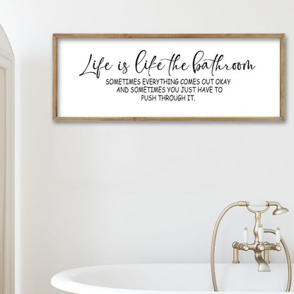 FZMHASLWW Gather Sign Wall Decor 32"×12" Large Wooden Framed for Dining Room Simple Home Kitchen Hanging Art (Wood)