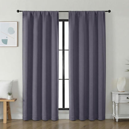 Simplebrand Ava Sage Green Blackout Curtains for Bedroom 63 Inch Length 2 Panels Set, Solid Thermal Insulated Energy Saving Rod Pocket Window Treatment Curtains Blackout Drapes, W40 x L63 Inch, Sage - Colors A