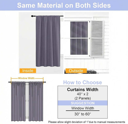 Simplebrand Ava Sage Green Blackout Curtains for Bedroom 63 Inch Length 2 Panels Set, Solid Thermal Insulated Energy Saving Rod Pocket Window Treatment Curtains Blackout Drapes, W40 x L63 Inch, Sage - Colors A