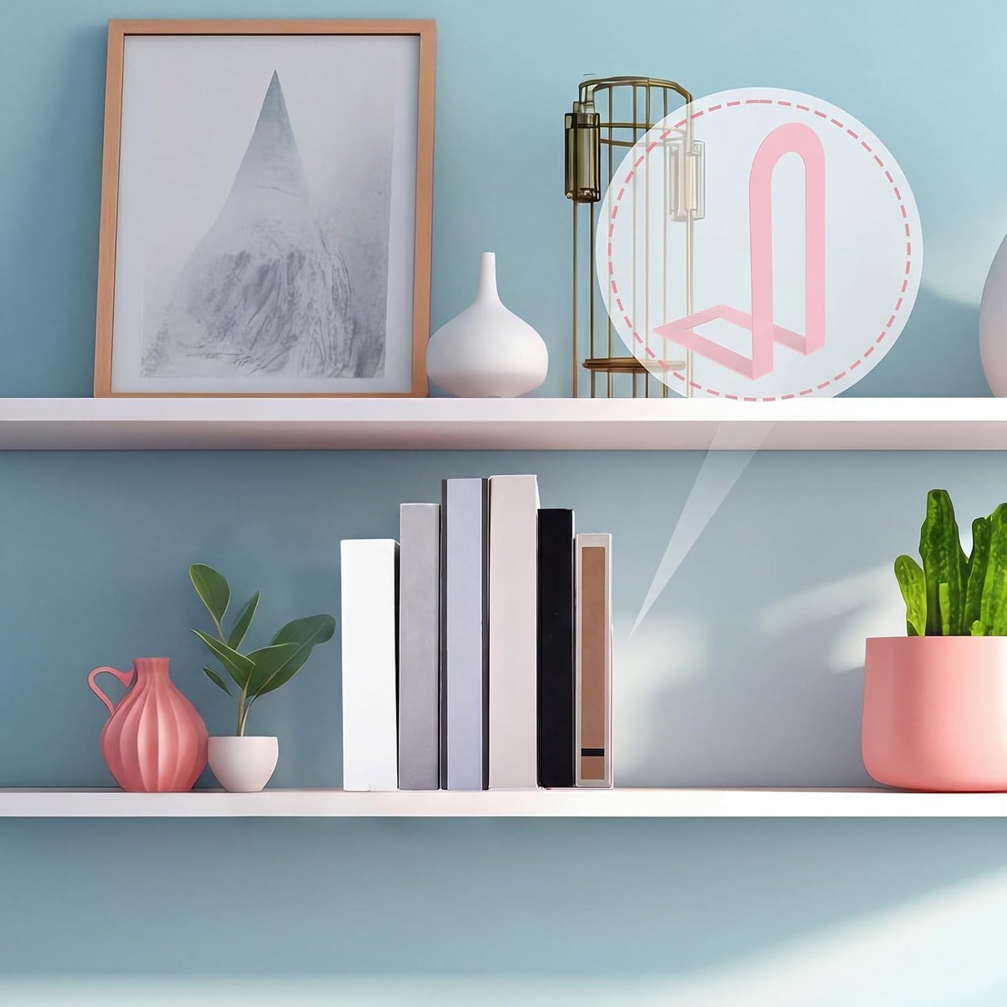 Chunful 12 Pcs Modern Metal Book Ends for Shelves Decorative Small Bookends Book Shelf Organizer Minimalist Design Stopper to Hold Books for Home Office (Gold,5.5 * 3.75 * 2.25inch)