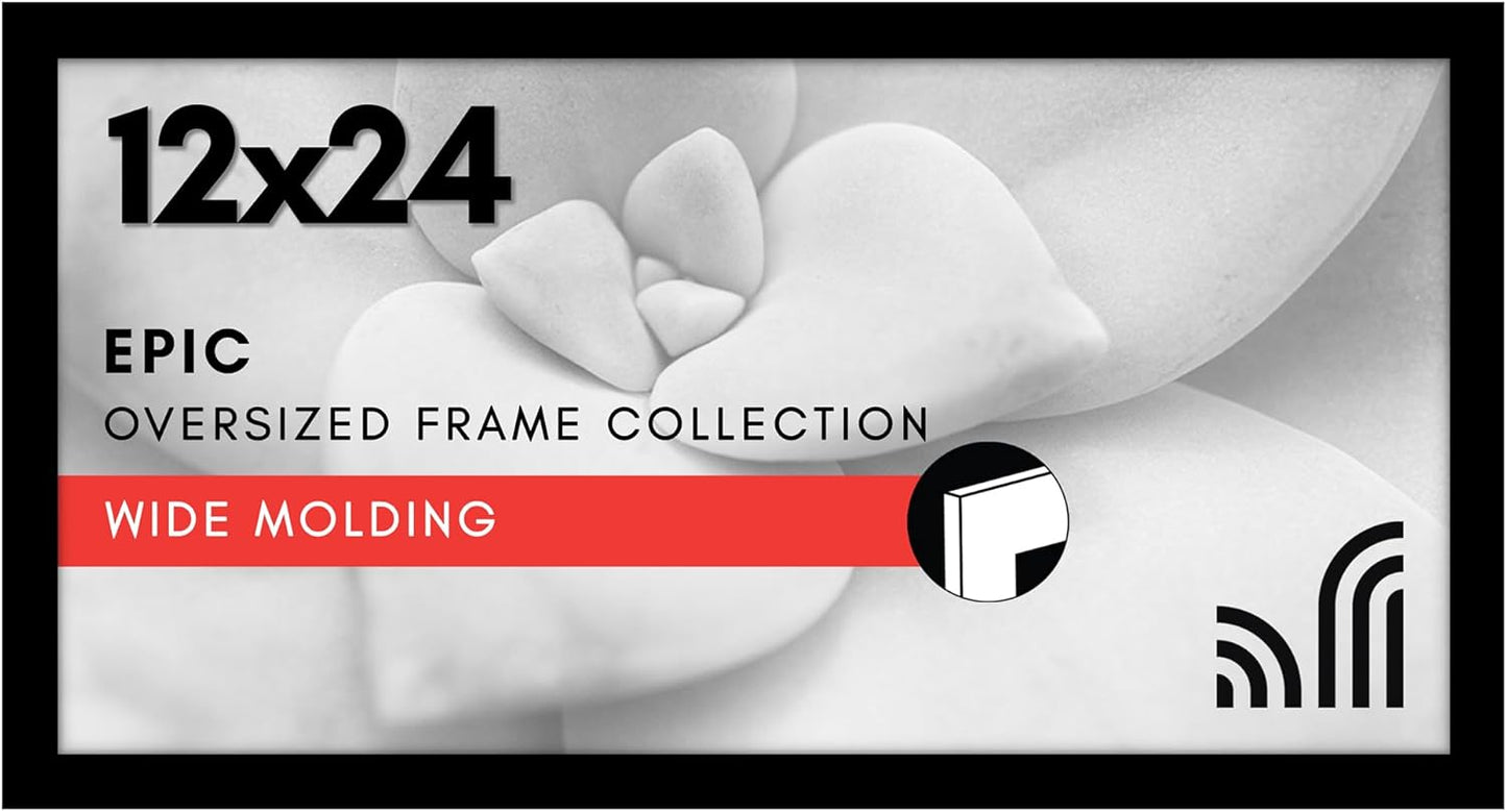 Americanflat 16x20 Picture Frame with Polished Plexiglass - Black Picture Frame - Wide Photo Frames Made of Engineered Wood for Vertical or Horizontal Wall Display - Epic Collection - Black - Colors A