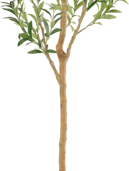 Bellacat Faux Olive Tree 7ft，Olive Trees Artificial Indoor with Natural Wood Trunk and Realistic Leaves and Fruits. 7 Feet(84in) Fake Olive Tree for Home House Office Décor.