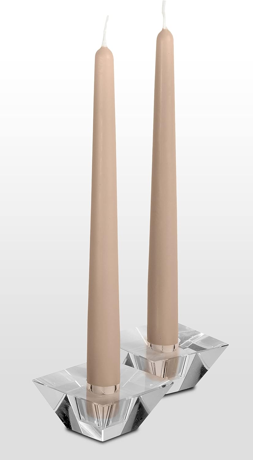 Hyoola Tall Taper Candles - 10 Inch Metallic Gold Unscented Dripless Taper Candles - 8 Hour Burn Time - 4 Pack
