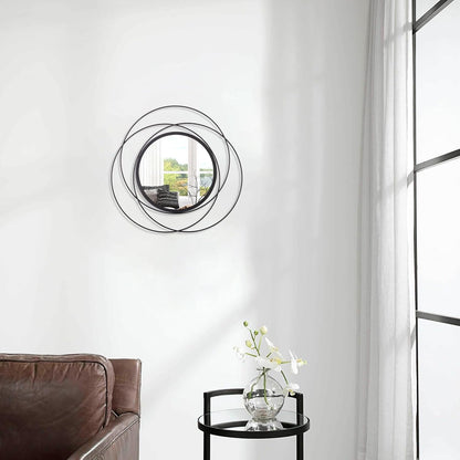 Gold Sunburst Mirrors for Wall Decorative Metal Round Art Mirrors Large Wall Decor Hanging Mirror for Bathroom Bedroom Living Room Vanity Entryway 16"