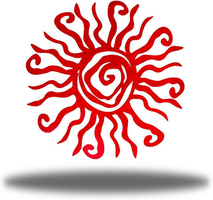 Riverside Designs Wacky Sun Metal Wall Art Indoor/Outdoor Decor - 24" Teal Rust Proof Wall Sculpture - Made in USA - Ideal for Bedroom, Garden, Home, Patio and Farmhouse