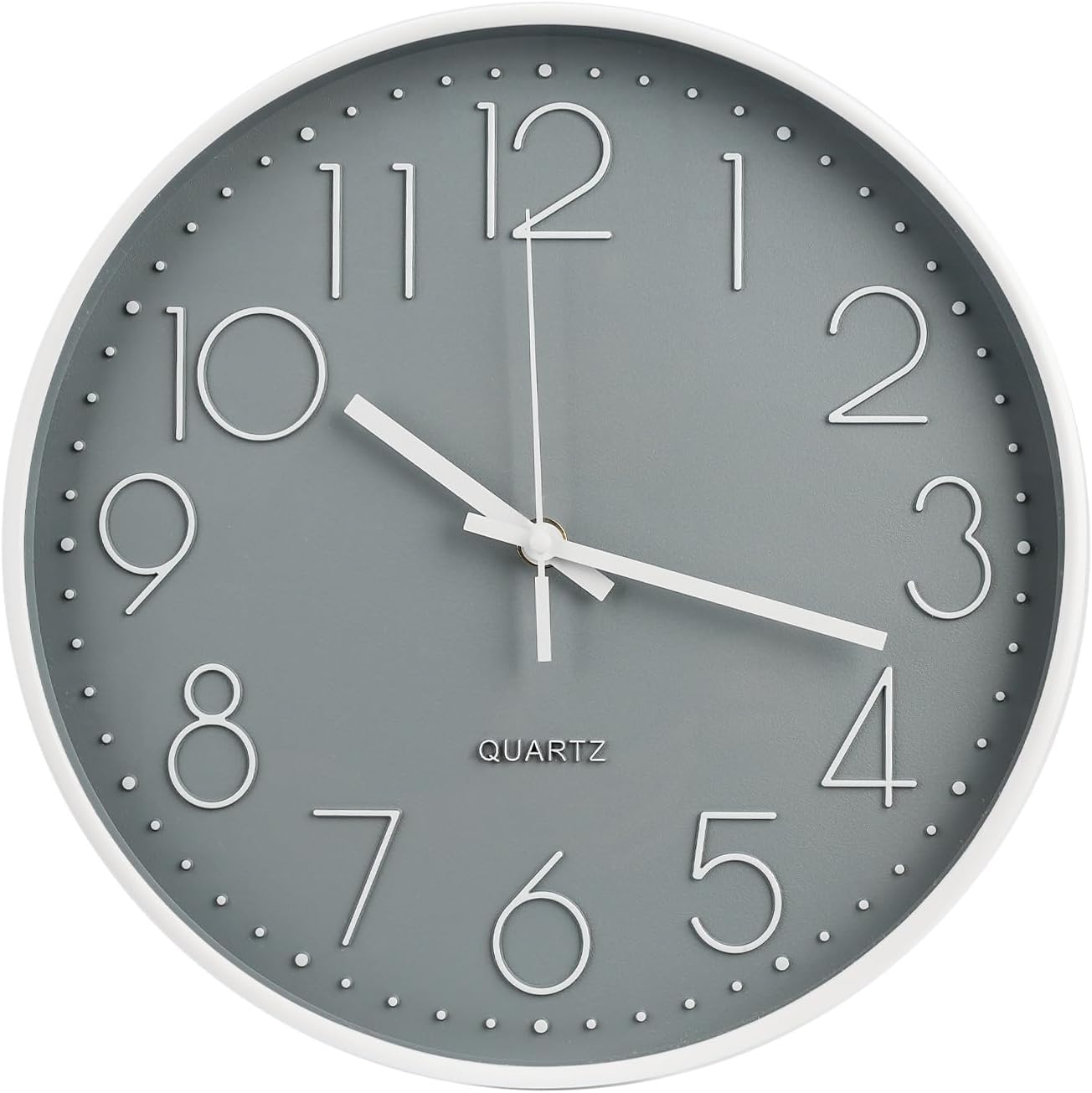 Wall Clock 12 Inch Non-Ticking Silent Modern Simple Style Round Decor Clock Gold Stereoscopic Dial Quartz Wall Clocks for Home/Office/School/Living Room/Bedroom/Kitchen