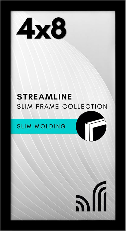 Americanflat 24x36 Poster Frame with Polished Plexiglass - Streamline Collection - Thin Border Picture Frame for Wall Display - Hanging Hardware Included - Black - Colors D